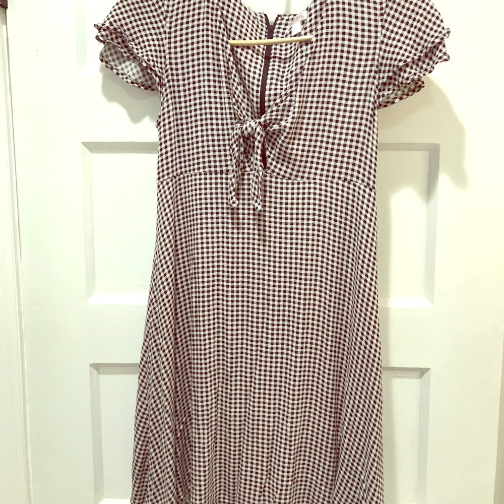 Small keyhole blue and white checkered dress.